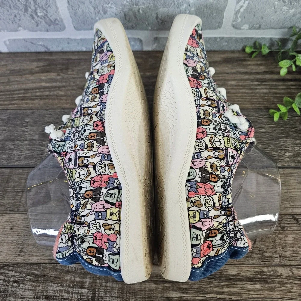 Skechers BOBS Beach Bingo Rovers Rally Women's Dog Print Sneakers Size 9 113036